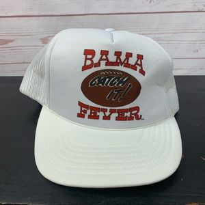 Vintage Alabama Football Trucker Hat Bama Fever Mesh Snap Back Made In Taiwan
